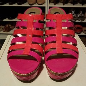 GUESS Multi Colored Cork Wedge